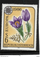 AUTRICHE 1986 Europa, Fleur, Grande Pulsatille Yvert 1676, Michel 1848 NEUF** MNH Cote 2,50 Euros - Unused Stamps