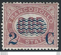 1878 Italia VE II 2C. Su 0,05c. Lacca Servizio Bc MNH Sassone N. 30 - Altri & Non Classificati
