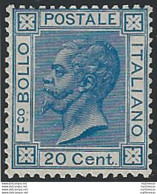 1867 Italia VE II 20c. Scuro Torino MNH Sassone N. T26a - Other & Unclassified