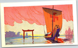 RED STAR LINE : Card From Serie Vessels, By J. T' Felt - World Cruises SS Belgenland Art Series - Passagiersschepen