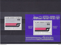 AUTRICHE 1987 CHEMINS DE FER Yvert 1715 + BF 14, Michel 1886 + Block 9 NEUF** MNH - Unused Stamps
