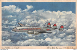 AVIATION / Constellation In Flight TWA - Color Photo ByTrans World Airlines Airplane Unused - CPA - Autres & Non Classés