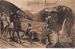 31/ Souvenir De LUCHON - (Cavaliers, Femme Montant En Amazone, Fillettes) - Éd. Labouche Frères, Toulouse) CPA - Luchon