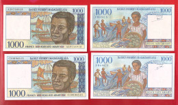 MADAGASCAR MADAGASKAR MALAGASY   2sign Diff. 1000 FMG  Francs - Madagascar