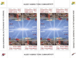 Europa Cept - 2024 - Turkish Cyprus - Underwater Fauna & Flora - 1.Block Of 4 Set ** MNH - Unused Stamps