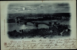 Clair De Lune CPA Koblenz, Rheinbrücke, Panorama - Autres & Non Classés