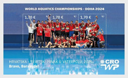 Croatia 2024 Water Polo World Champion Stamp MS/Block MNH - Kroatië
