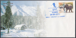 Inde India 2011 Special Cover Gulmarg, Kashmir, Mountain, Mountains, Tourism, Snow, Skiing Ski Sports Pictorial Postmark - Cartas & Documentos