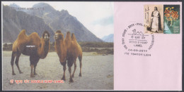Inde India 2011 Special Cover Double Hump Camel, Mountain, Mountains, Camels, Pictorial Postmark - Brieven En Documenten
