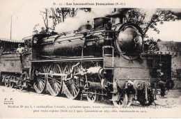 Locomotives Francaises (P.-O.) -  Machine No. 201S - Construite En 1871  - Fleury Serie #  D-15 - Trains