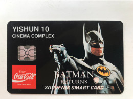 RARE   CARTE CINEMA  BATMAN  RETURNS   SMART CARD   COCA COLA  SCHLUMBERGER  SC5  MINT - Cinéma