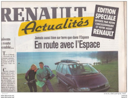 Dépliant Journal 1991, Renault Actualités, Espace, Alpine, Clio 16 S, R19 16s - Publicités