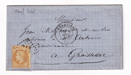 Lettre 1869 Bédarieux Hérault Graissessac Timbre Napoléon III Lauré 10 Centimes - 1863-1870 Napoleon III With Laurels