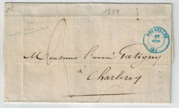 Précurseur écrite De Bruxelles Vers Charleroy - 1830-1849 (Belgique Indépendante)