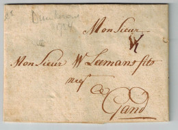 Précurseur écrite De Duinkerque Vers Gand - 1830-1849 (Belgica Independiente)