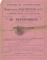 Page Publicitaire  AGRICOLE AGRICULTURE  AVANT TRAIN  LE SUPERVIREUR  Paul BLEUZE   EPPEVILLE - Publicités