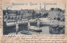 1838	8	Amsterdam, Waterlooplein Met Reclame Bensdorp’s Cacao & Chocolade En Paardentram (poststempel 1901)(zie Hoeken En - Amsterdam