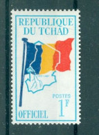 REPUBLIQUE DU TCHAD - TIMBRE DE SERVICE N°23** MNH SCAN DU VERSO - Drapeau Bleu, Jaune, Rouge Et Carte. - Tsjaad (1960-...)