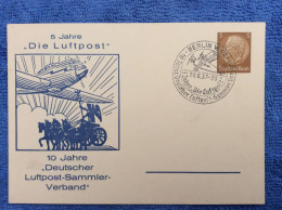 Deutsches Reich. PP122 D8 - SST "Berlin W 62, 10. Jahre Deutscher Luftpost-Sammler-Verband" (1ZKPVT037) - Private Postal Stationery