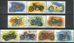 FRANCE - 2002 - YOUTH COLLECTION, MOTORCYCLES STAMPS COMPLETE SET OF 10,  # 3508/17, USED - Oblitérés