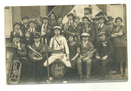 CPA Photo Groupe De Conscrits Classe 1927 Instruments De Musique - Other & Unclassified