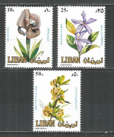 LIBAN Lebanon 1984 MNH (**) Mi.# 1321-1323 Flowers - Liban