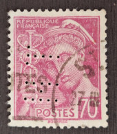 France 1940 N°416 Ob Perforé HT TB - Usati