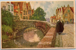 RED STAR LINE : Bruges Canal, Card From Serie Views Of Belgium, By H. Cassiers - World Cruises Art Series - Steamers