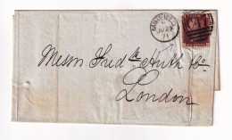 Great Britain 1871 Mirfield England Angleterre Stamp Victoria One Penny London Normanton - Cartas & Documentos