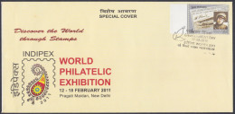 Inde India 2011 Special Cover World Philatelic Exhibition, Stamp, Stamps, Philately, Pictorial Postmark - Brieven En Documenten