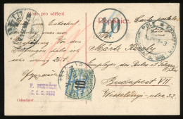 KÖNIGSFELD Old Postcard To Hungary With Postage Due Cancellation And Stamp 1907. - Cartas & Documentos