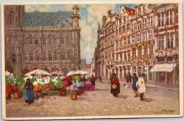 RED STAR LINE : Brussels Grandplace, Card From Serie Views Of Belgium, By H. Cassiers - World Cruises Art Series - Steamers