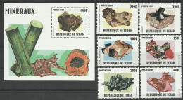 Chad 1999 Mint Stamps Set And Block MNH(**) Minerals - Tschad (1960-...)
