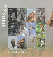 Niuafo'ou 2018 - Fauna, Birds Of Prey , Block  12 Values , Perforated , MNH , Mi.694-705 KB - Tonga (1970-...)