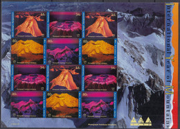 UNO NEW YORK  896-899, Kleinbogen, Postfrisch **, Jahr Der Berge, 2002 - Blocks & Kleinbögen
