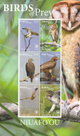 Niuafo'ou 2018 - Fauna, Birds Of Prey , Block  6 Values , Perforated , MNH , Mi.Bl.83 - Tonga (1970-...)