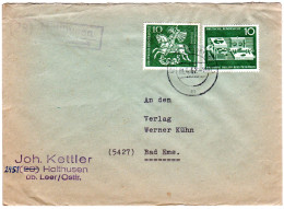 BRD 1962, Landpost Stpl. 23 HOLLHUSEN über Leer Auf Brief M. 2x10 Pf. - Storia Postale
