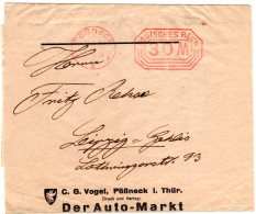 DR 1923, Auto-Markt Drucksachenschleife M. Pössneck Freistempel - Briefe U. Dokumente