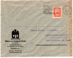 DR 1933, 12 Pf. M. Firmenlochung Auf Versicherungs Brief V. Dresden. - Lettres & Documents