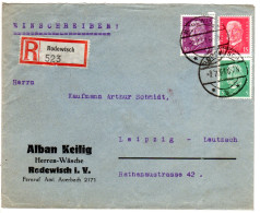 DR 1931, 5+15+40 Pf. Auf Portorichtigem Firmen Einschreiben Brief V. Rodewisch - Covers & Documents