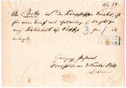 Braunschweig 1861, Postschein Bzgl. Portoforderung M. Blauem R2 VORDFELDE - Braunschweig