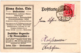 DR 1921, 40 Pf. Germania M. Perfin Auf Bienenzüchter Firmenkarte V. Wolfenbüttel - Autres & Non Classés