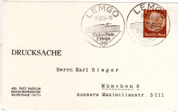 DR, Gebr. 3 Pf. Privatganzsachenkarte Fritz Paeplow V. Lemgo N. München - Autres & Non Classés