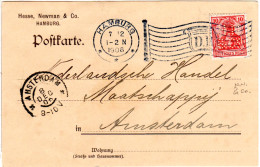 DR 1906, 10 Pf. Germania M. Perfin Auf Firmenkarte M. Flaggenstempel Hamburg DR - Briefe U. Dokumente