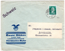 DR 1927, 5 Pf. Schiller M. Perfin Auf Firmenbrief V. Herdecke-Ruhr - Cartas & Documentos