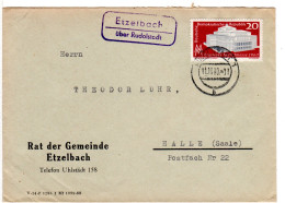 DDR 1960, Landpost Stpl. ETZELBACH über Rudolstadt Auf Gemeinde Brief M. 20 Pf. - Lettres & Documents