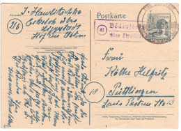 1947, Landpost Stpl. 21 BÖCKENFÖRDE über Lippstadt Auf 12 Pf. Ganzsache - Covers & Documents