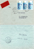 DDR 1969, MeF 3x20 Pf. Rudern Auf Eilboten Brief V. Berlin 104. Mit ROHRPOST - Storia Postale