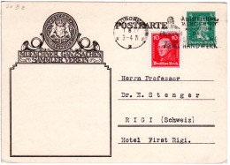 DR, M. Zusatzfr. Gebr. 5 Pf. Privatganzsache Karte Münchner Ganzsachen Verein - Briefe U. Dokumente