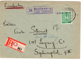 DR 1946, Landpost Stpl. 24 BREITENBERG über Itzehoe Auf Reko Brief M. 84 Pf. - Cartas & Documentos